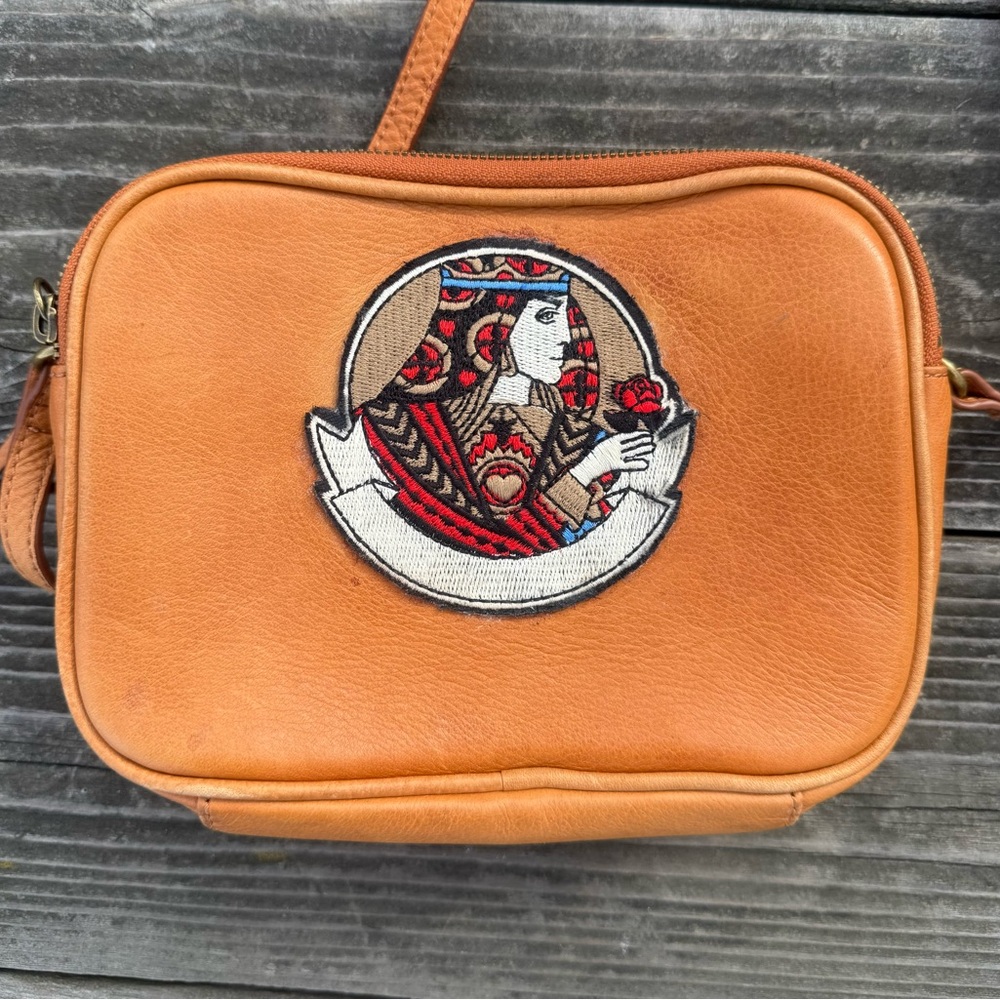 Mark & Graham Leather Crossbody Camera Bag With Custom Patches